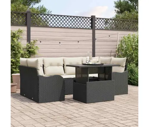 7 Daļīgais Dārza Dīvānu Komplekts Ar Spilveniem Melnā Poli Rotangpalmas Vidaxl 7 Daļīgais Dārza Dīvānu Komplekts Ar Spilveniem Melnā Poli Rotangpalmas Vidaxl