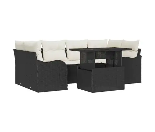 7 Daļīgais Dārza Dīvānu Komplekts Ar Spilveniem Melnā Poli Rotangpalmas Vidaxl 7 Daļīgais Dārza Dīvānu Komplekts Ar Spilveniem Melnā Poli Rotangpalmas Vidaxl