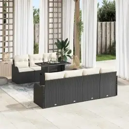 Dārza Dīvānu Komplekts Ar Spilvenu 8 Pcs Melna 100 X 55 X 73 Cm Vidaxl Dārza Dīvānu Komplekts Ar Spilvenu 8 Pcs Melna 100 X 55 X 73 Cm Vidaxl