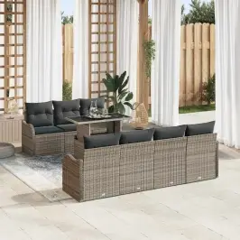 Dārza Dīvānu Komplekts 8 Pcs Pelēka 100 X 55 X 73 Cm Vidaxl