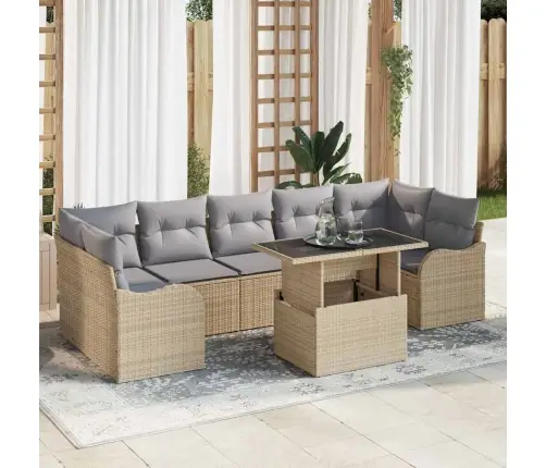 Aia Diivanikomplekt 8 Pcs Beež 100 X 55 X 73 Cm Polürooster