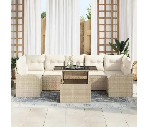 Aia Diivanikomplekt 8 Pcs Beež 100 X 55 X 73 Cm Polürooster Aia Diivanikomplekt 8 Pcs Beež 100 X 55 X 73 Cm Polürooster