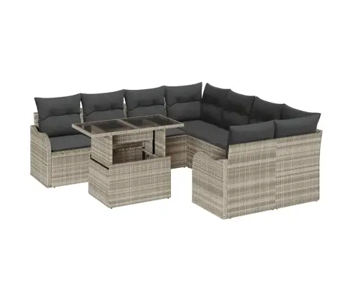 Aia Diivanikomplekt Padjaga Padjaga 9 Pcs Helehall Polü Rattan