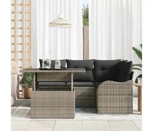 Dārza Dīvānu Komplekts 5 Pcs Pelēka 100 X 55 X 73 Cm Vidaxl