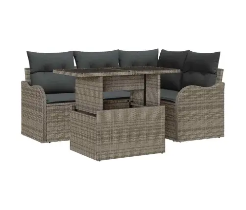 Dārza Dīvānu Komplekts 5 Pcs Pelēka 100 X 55 X 73 Cm Vidaxl