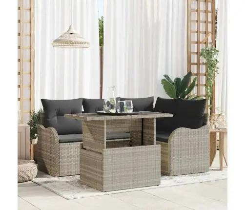 Aia Diivanikomplekt Padjaga Padjaga 5 Pcs Helehall Polü Rattan