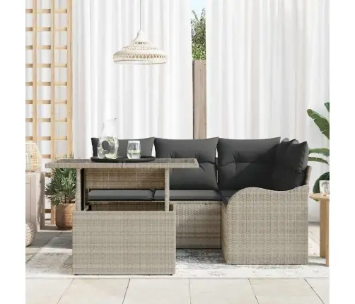 Aia Diivanikomplekt Padjaga Padjaga 5 Pcs Helehall Polü Rattan