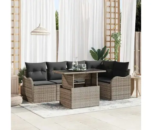 Sodo Sofų Rinkinys 6 Pcs Pilka 100 X 55 X 73 Cm Poli Ratanas Sodo Sofų Rinkinys 6 Pcs Pilka 100 X 55 X 73 Cm Poli Ratanas