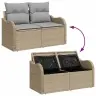 Sodo Sofų Rinkinys 6 Pcs Smėlio 100 X 55 X 73 Cm Poli Ratanas