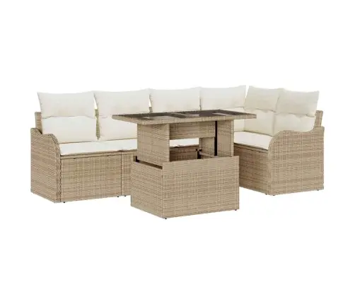Aia Diivanikomplekt 6 Pcs Beež 100 X 55 X 73 Cm Polürooster