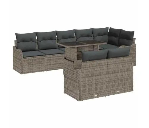 Dārza Dīvānu Komplekts 9 Pcs Pelēka 100 X 55 X 73 Cm Vidaxl