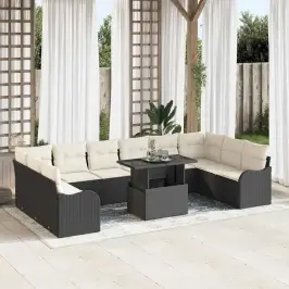 Dārza Dīvānu Komplekts 11 Pcs Melna 100 X 55 X 73 Cm Vidaxl Dārza Dīvānu Komplekts 11 Pcs Melna 100 X 55 X 73 Cm Vidaxl