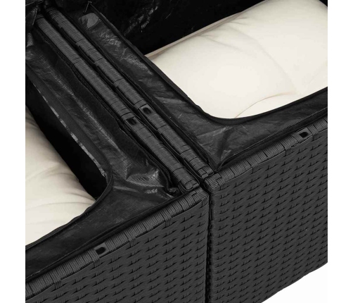 Sodo Sofų Rinkinys 5 Pcs Juoda 100 X 55 X 73 Cm Poli Ratanas