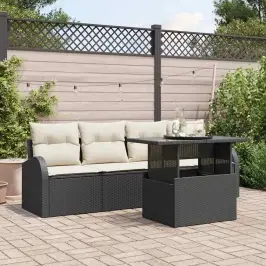 Dārza Dīvānu Komplekts Ar Spilvenu 5 Pcs Melna 100 X 55 X 73 Cm Vidaxl