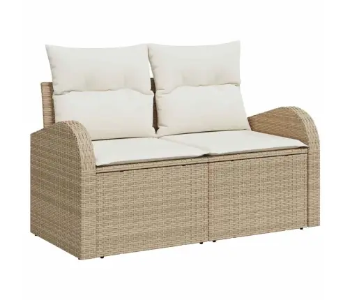Sodo Sofų Rinkinys 5 Pcs Smėlio 100 X 55 X 73 Cm Poli Ratanas