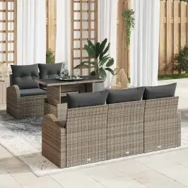 Dārza Dīvānu Komplekts 6 Pcs Pelēka 100 X 55 X 73 Cm Vidaxl