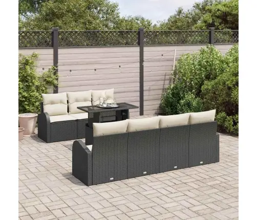 Aia Diivanikomplekt 8 Pcs Must 100 X 55 X 73 Cm Polürooster