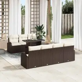 Dārza Dīvānu Komplekts Ar Spilvenu 8 Pcs Brūna 100 X 55 X 73 Cm Vidaxl