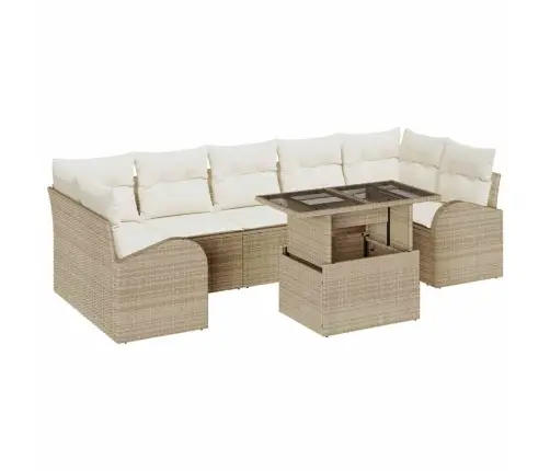 Aia Diivanikomplekt 8 Pcs Beež 100 X 55 X 73 Cm Polürooster