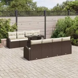 Aia Diivanikomplekt 9 Pcs Pruun 100 X 55 X 73 Cm Polürooster