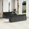 Aia Diivanikomplekt 9 Pcs Must 100 X 55 X 73 Cm Polürooster