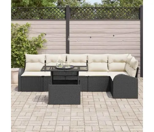 Sodo Sofų Rinkinys 7 Pcs Juoda 100 X 55 X 73 Cm Poli Ratanas Sodo Sofų Rinkinys 7 Pcs Juoda 100 X 55 X 73 Cm Poli Ratanas