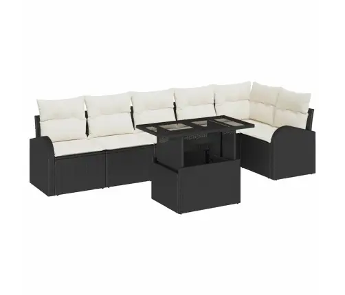 Sodo Sofų Rinkinys 7 Pcs Juoda 100 X 55 X 73 Cm Poli Ratanas Sodo Sofų Rinkinys 7 Pcs Juoda 100 X 55 X 73 Cm Poli Ratanas