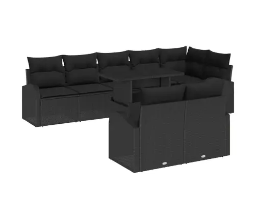 Dārza Dīvānu Komplekts 9 Pcs Melna Poliūtu Rotangpalma Vidaxl