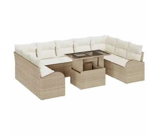 Aia Diivanikomplekt Padjaga 10 Pcs Beež Polürooster