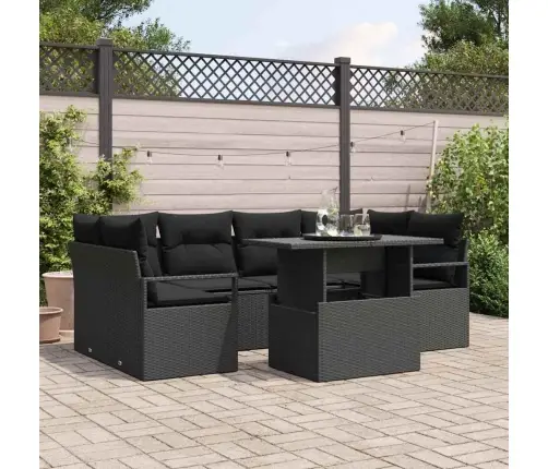 Aia Diivanikomplekt Ladustamisega 7 Pcs Must Polürooster