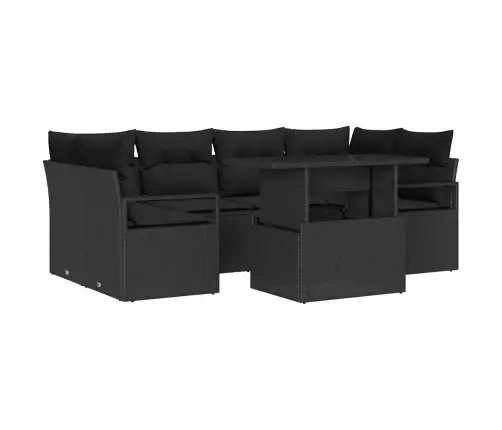 Aia Diivanikomplekt Ladustamisega 7 Pcs Must Polürooster