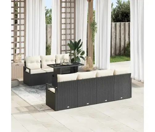 Aia Diivanikomplekt Ladustamisega 8 Pcs Must Polürooster