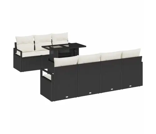 Aia Diivanikomplekt Ladustamisega 8 Pcs Must Polürooster