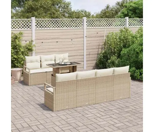 Aia Diivanikomplekt Ladustamisega 8 Pcs Beež Polürooster