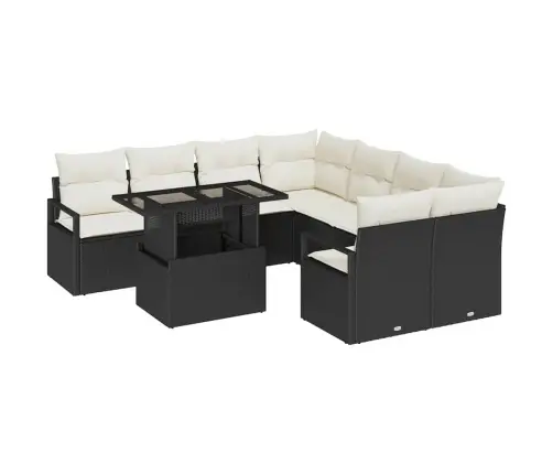 Aia Diivanikomplekt Padjaga 9 Pcs Must Polürooster