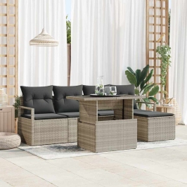 Aia Diivanikomplekt Ladustamisega 6 Pcs Helehall Polürooster
