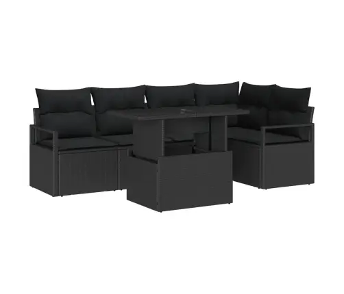 6 Daļu Dārza Dīvānu Komplekts Ar Spilveniem Melnā Poli Rotangpalma Vidaxl 6 Daļu Dārza Dīvānu Komplekts Ar Spilveniem Melnā Poli Rotangpalma Vidaxl