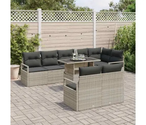 Aia Diivanikomplekt Ladustamisega 9 Pcs Helehall Polürooster