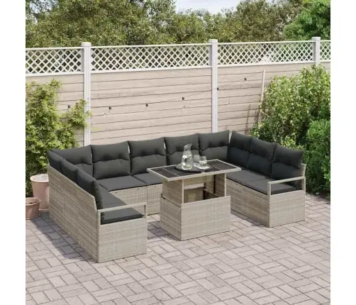 Aia Diivanikomplekt Ladustamisega 10 Pcs Helehall Polürooster