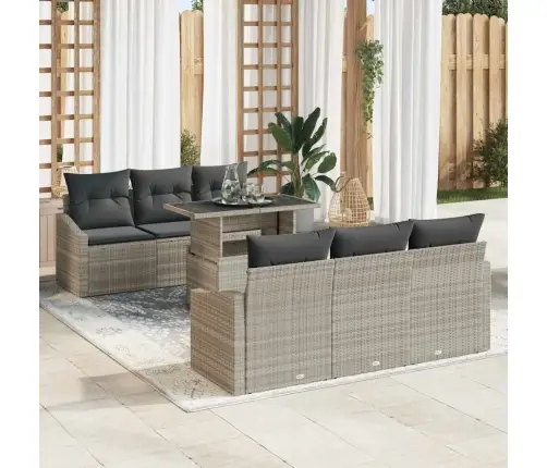 Aia Diivanikomplekt Ladustamisega 7 Pcs Helehall Polürooster