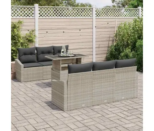 Aia Diivanikomplekt Ladustamisega 7 Pcs Helehall Polürooster