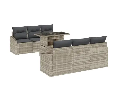 Aia Diivanikomplekt Ladustamisega 7 Pcs Helehall Polürooster