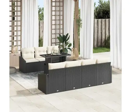 8 Daļīgu Dārza Dīvānu Komplekts Ar Spilveniem Melnā Polietilēna Rotangpalmas Vidaxl 8 Daļīgu Dārza Dīvānu Komplekts Ar Spilveniem Melnā Polietilēna Rotangpalmas Vidaxl