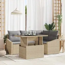 Aia Diivanikomplekt 5 Pcs Beež Ja Heledhall 100 X 55 X 73 Cm