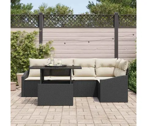 Aia Diivanikomplekt Padjaga Ladustamisega 6 Pcs Must Ja Kreem