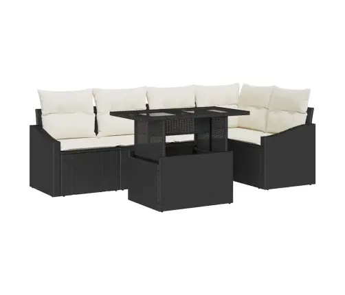 Aia Diivanikomplekt Padjaga Ladustamisega 6 Pcs Must Ja Kreem