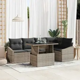 Dārza Dīvānu Komplekts 6 Pcs Pelēka 100 X 55 X 73 Cm Vidaxl