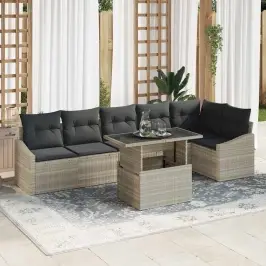 Aia Diivanikomplekt 7 Pcs Helehall Ja Tumehall 100 X 55 X 73 Cm