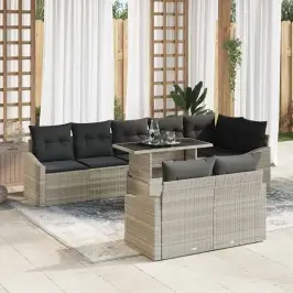 Aia Diivanikomplekt 9 Pcs Helehall Ja Tumehall 100 X 55 X 73 Cm