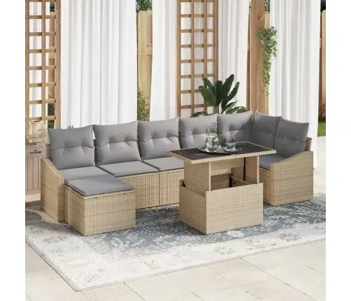 Aia Diivanikomplekt Padjaga 8 Pcs Beež Ja Heledhall